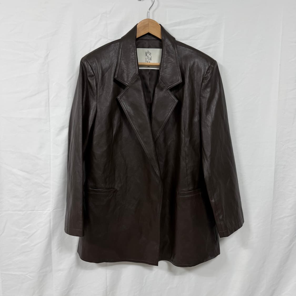 유로모피 Meterial Lap 싱글 브라운 레더 자켓 상품이미지1