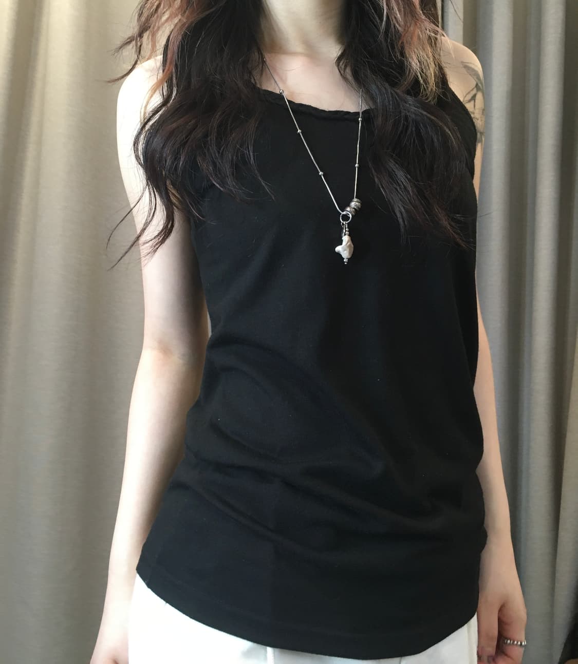 일본빈티지 루프 디테일 슬리브리스 상품이미지3