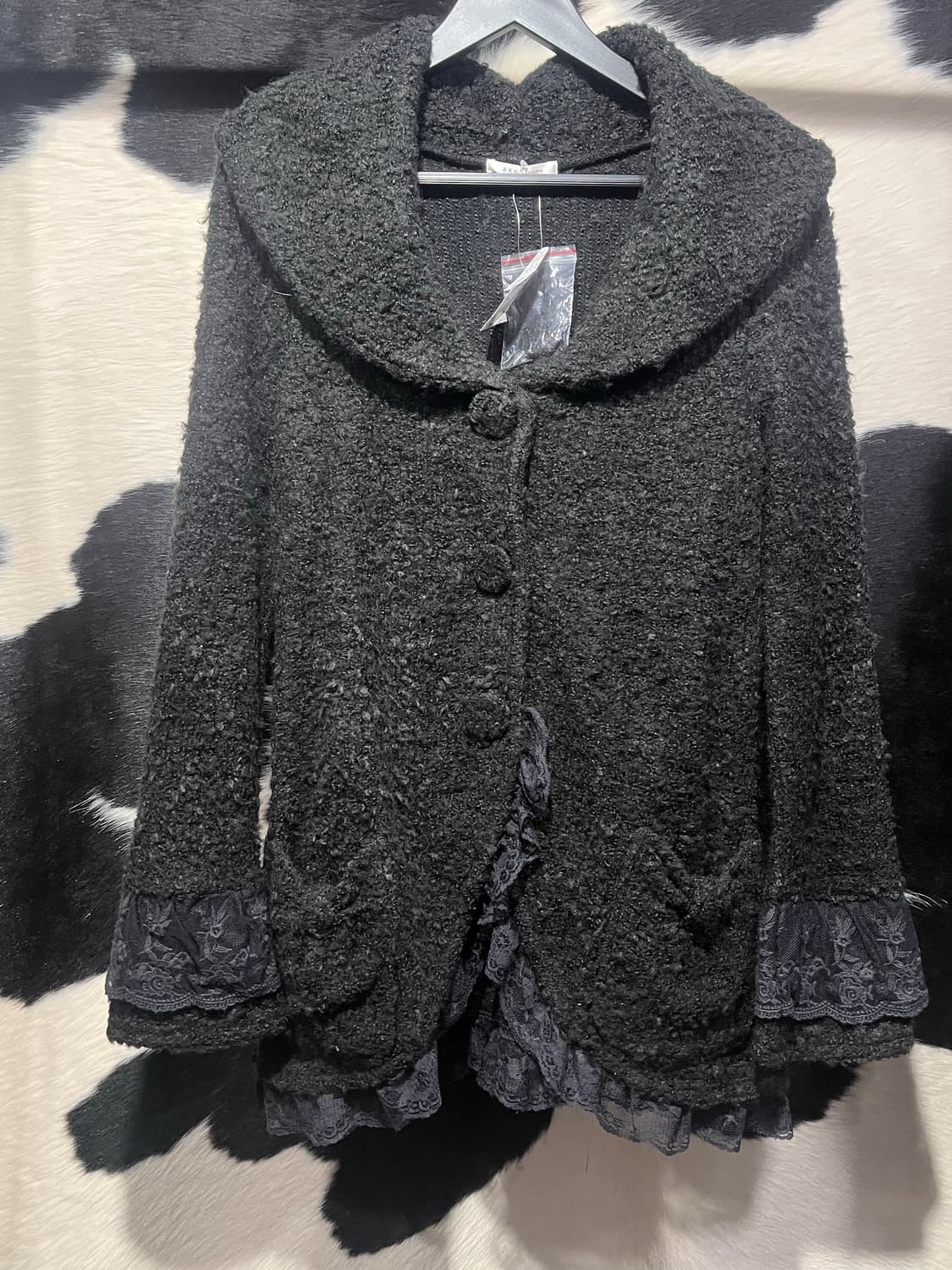 액시즈팜 빅 카라 레이스 가디건 상품이미지2