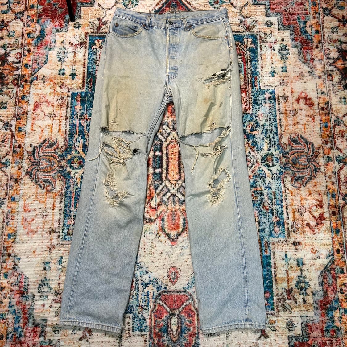 [34X32] 90s made in usa 리바이스501 디스 데님팬츠 상품이미지1