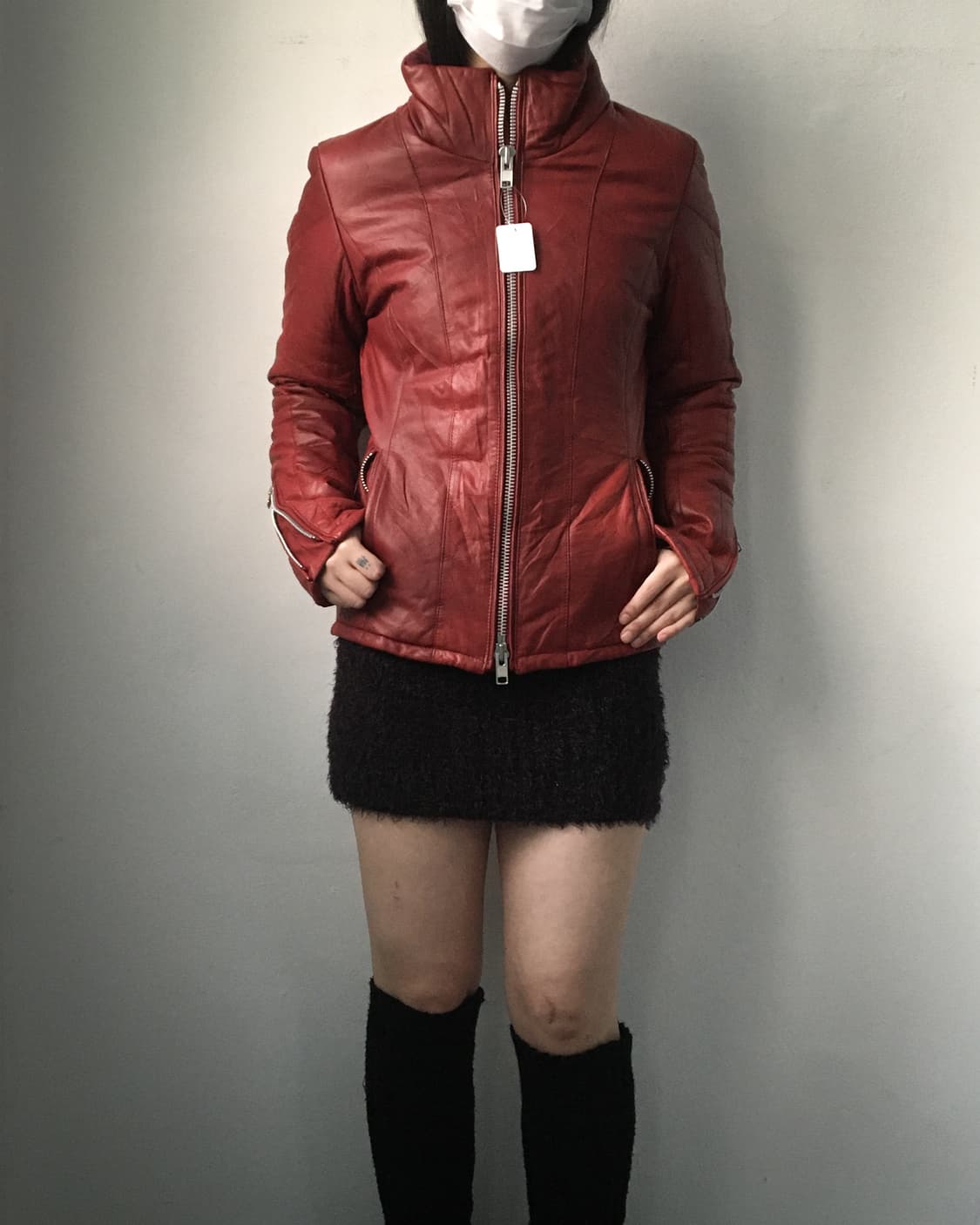 High neck leather jacket 상품이미지9