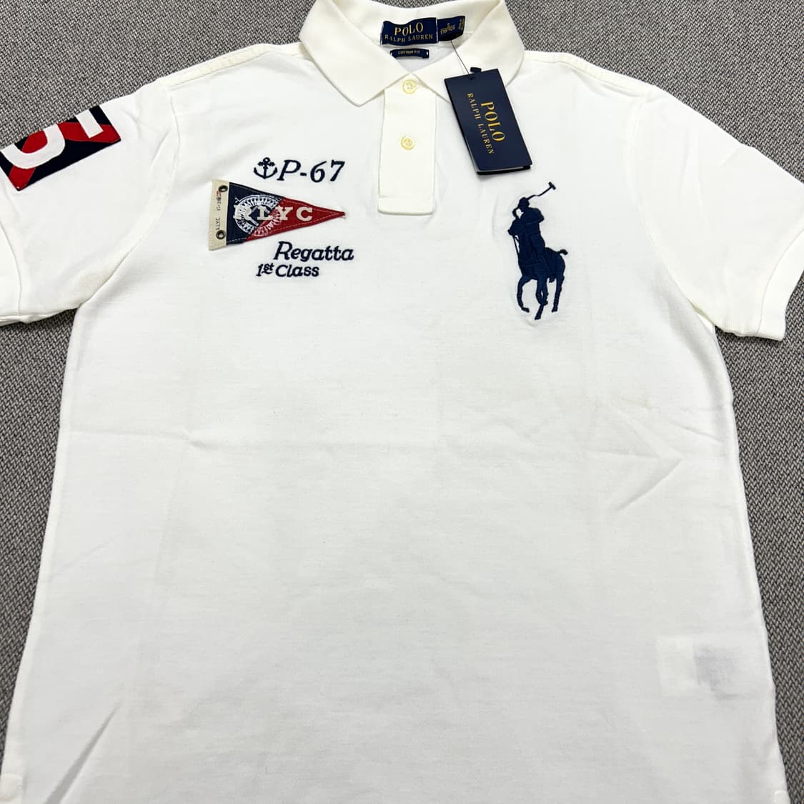 (새상품)폴로 빅포니 치프키프 화이트 아이보리 카라티(S) 상품이미지3