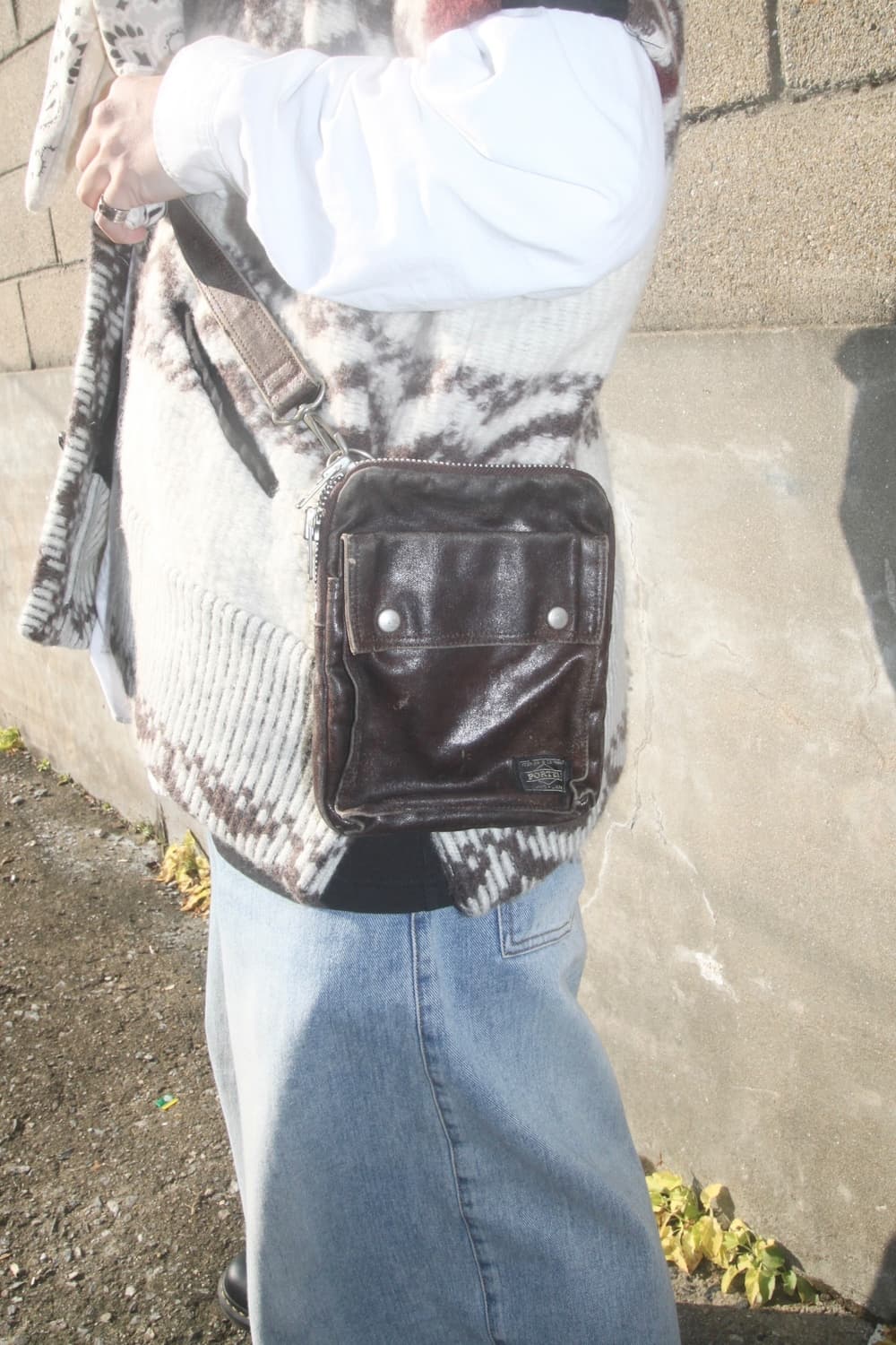 요시다 포터 빈티지 워싱 코티드 프리스타일 크로스백 상품이미지1