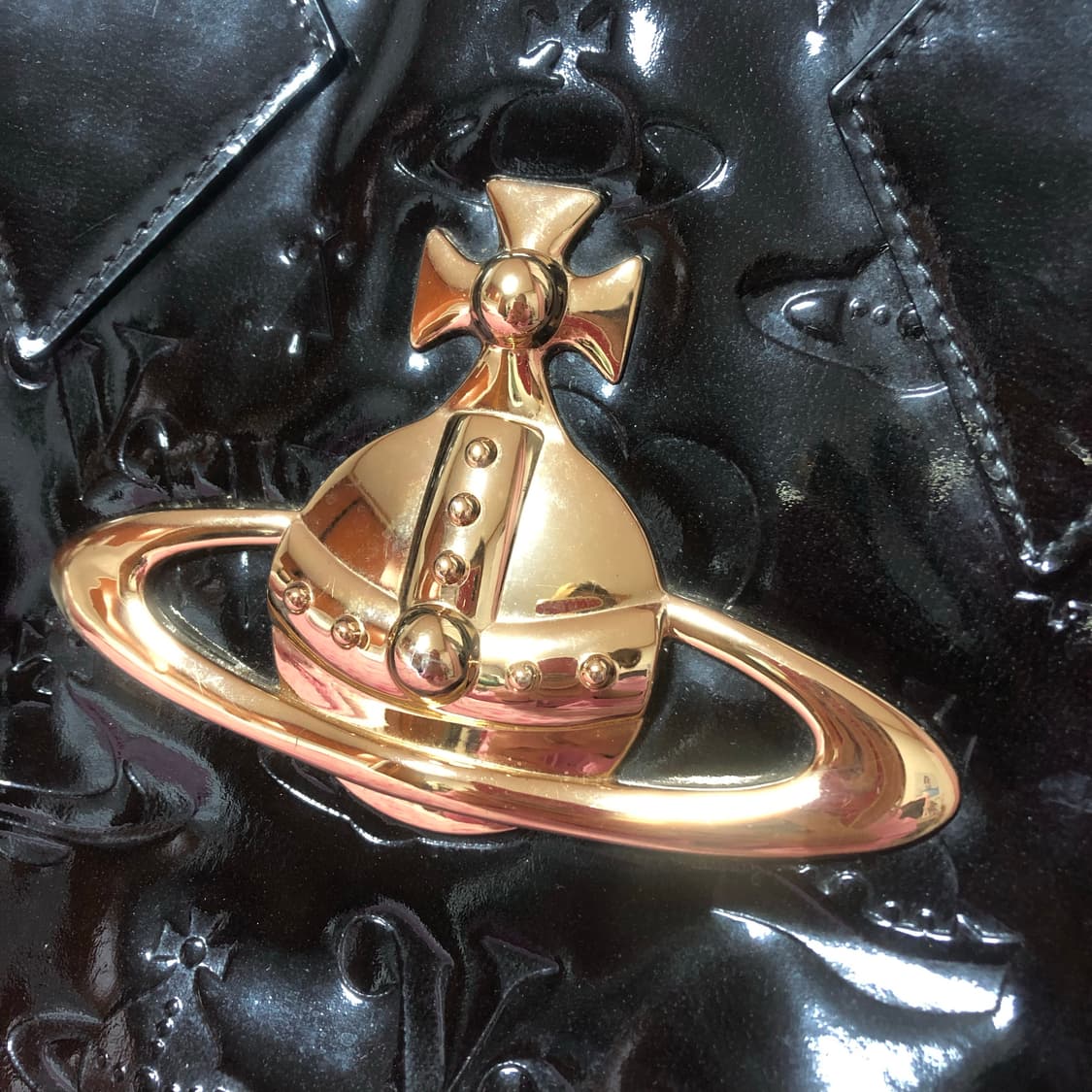 비비안웨스트우드 빈티지 애나벨 보부상 빅 로고 골드 토트백 가방 상품이미지4