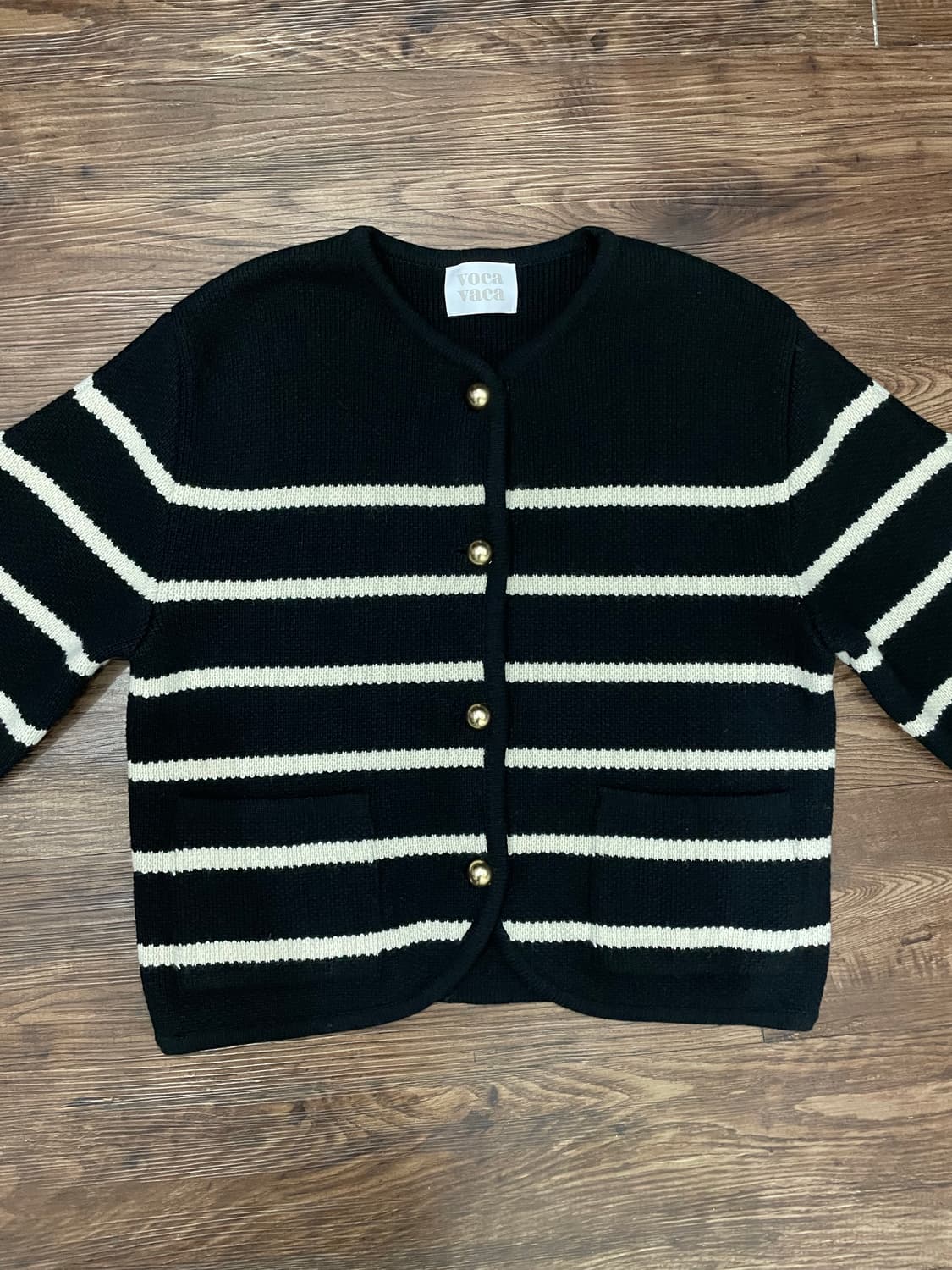 보카바카 세일러 스트라이프 니트 자켓 블랙 상품이미지3