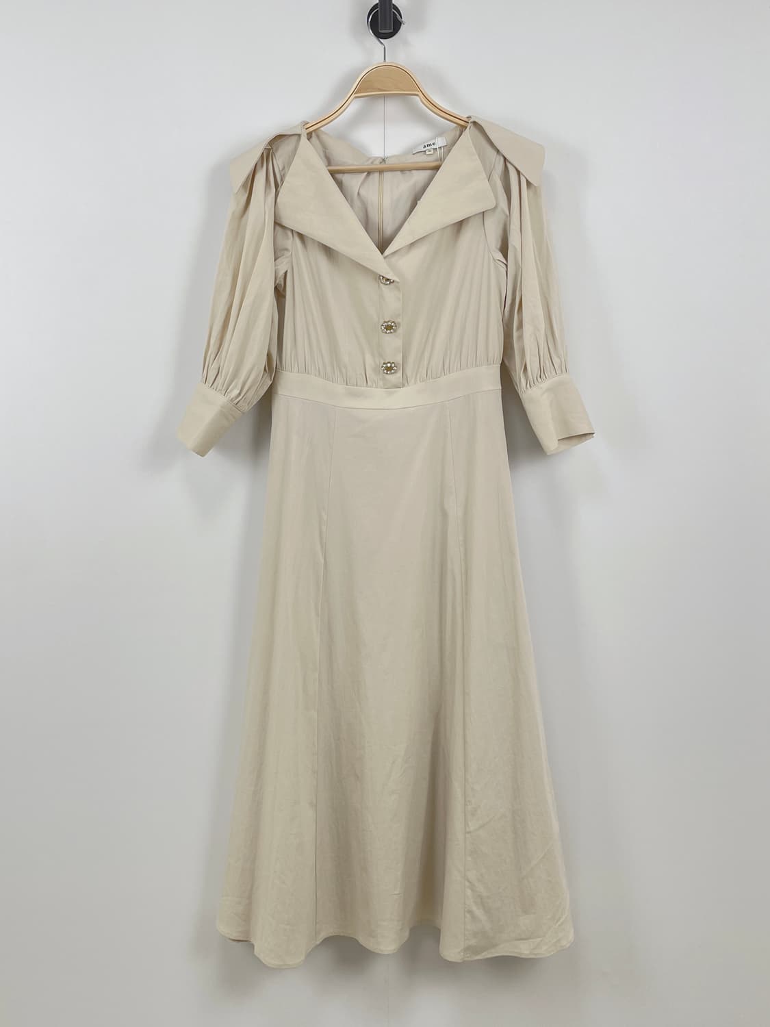 아메 ame 레이나 V넥 롱 원피스 베이지 36 상품이미지2