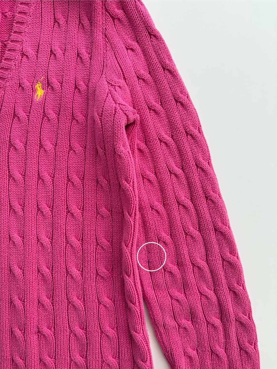 Polo 랄프로렌 스포츠 우먼라인 핑크컬러 케이블 브이넥 니트 상품이미지7