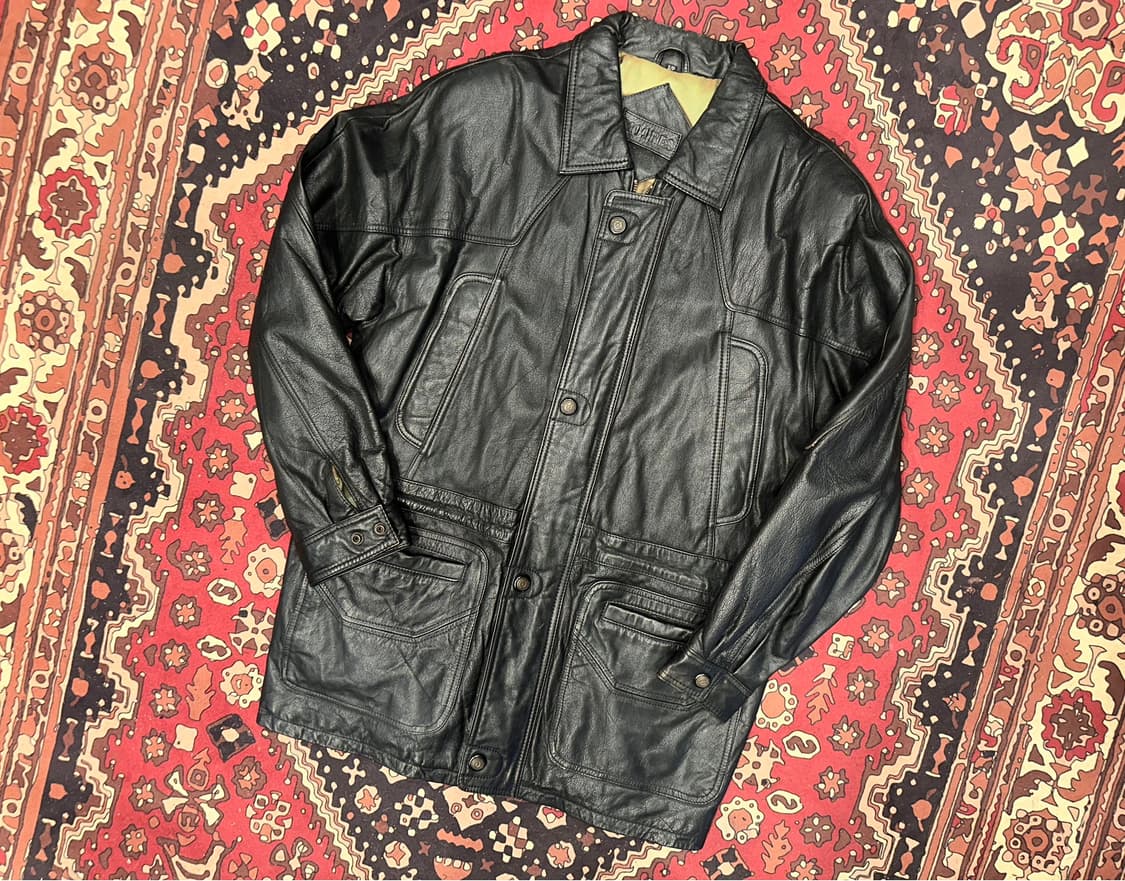 ( L-XL ) 가죽코트 가죽카코트 양가죽자켓 소가죽자켓 빈티지가죽 상품이미지1