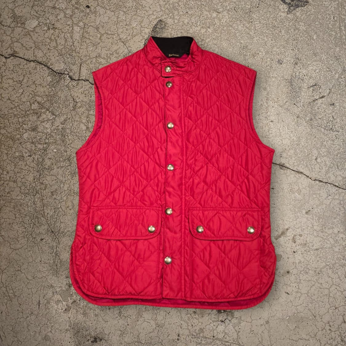Barbour 레드 로워데일 퀼팅 베스트 상품이미지1