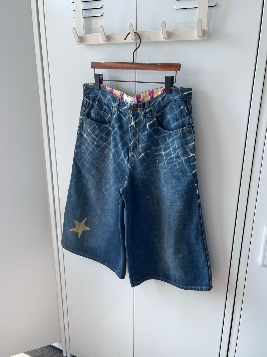 츠모리치사토 Tsumori chisato 별 페인팅 데님 5부 팬츠 상품이미지2