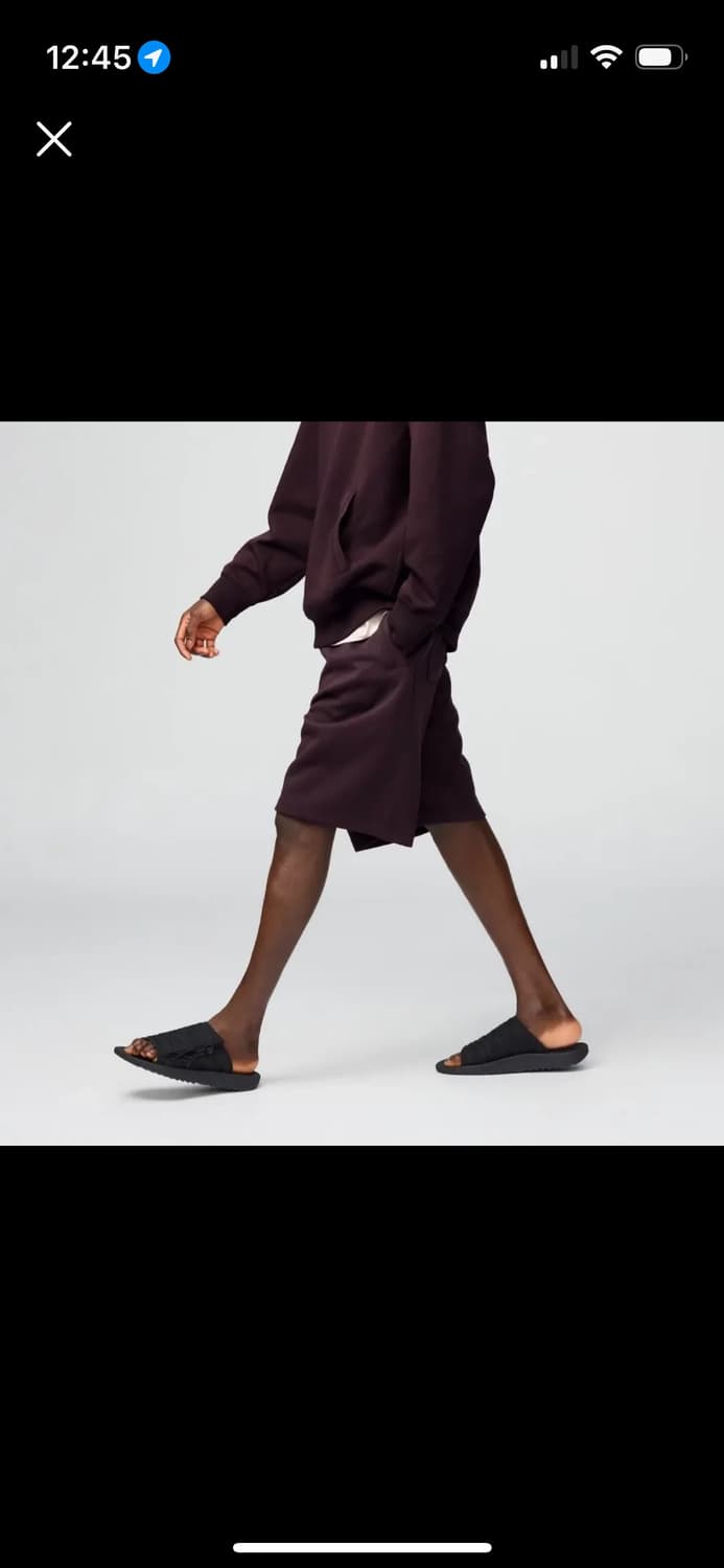 유니클로 스웨트와이드쇼트팬츠 와인 xl 상품이미지1