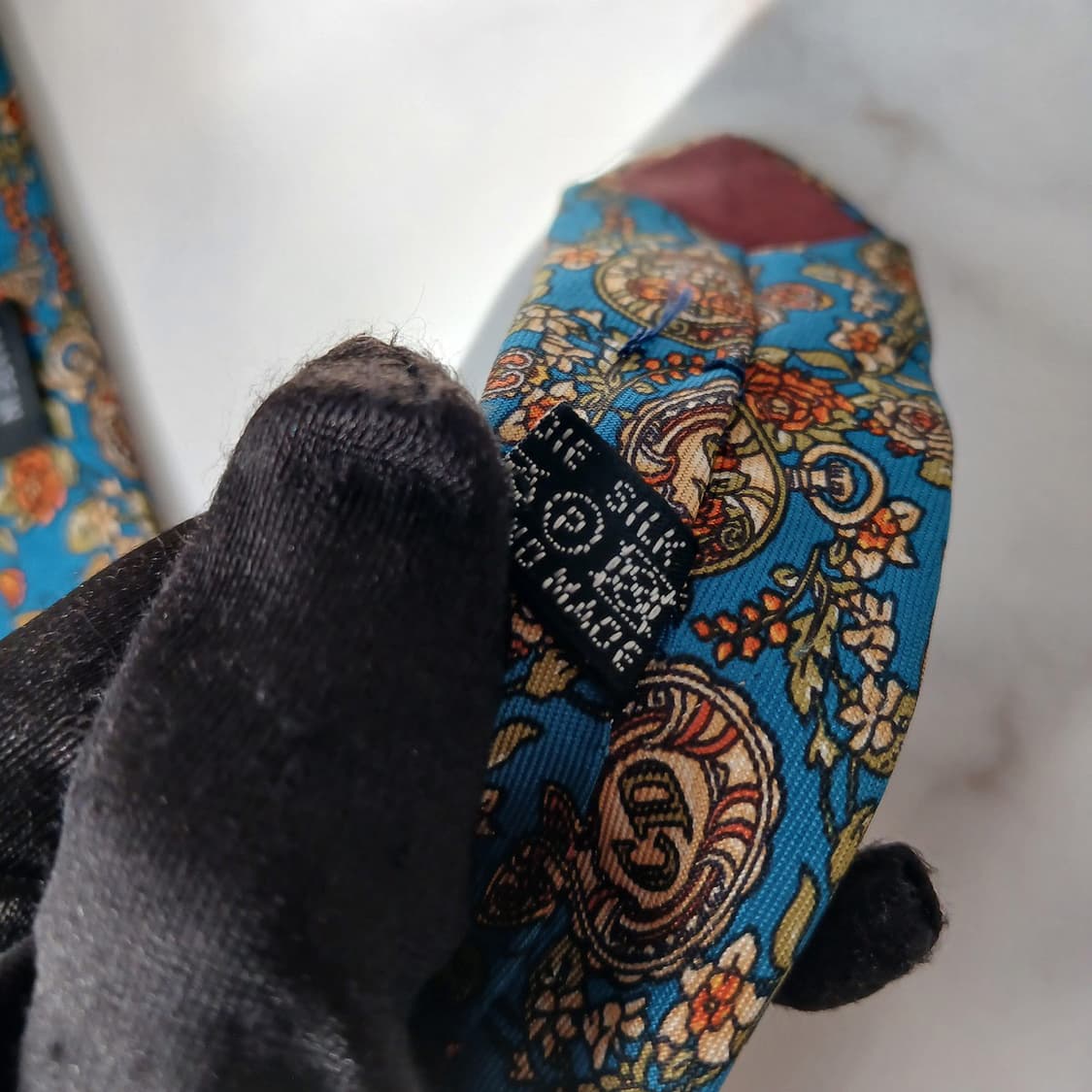 디올 실크 블루 오너먼트 패턴 넥타이 9.1cm B등급 A19418
 상품이미지10