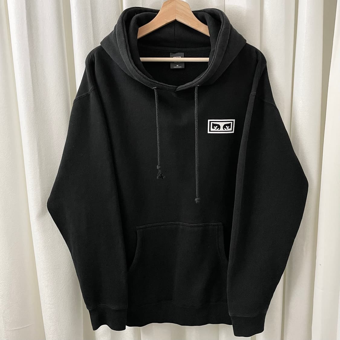 오베이 블랙 백 빅프린팅 후드 상품이미지3