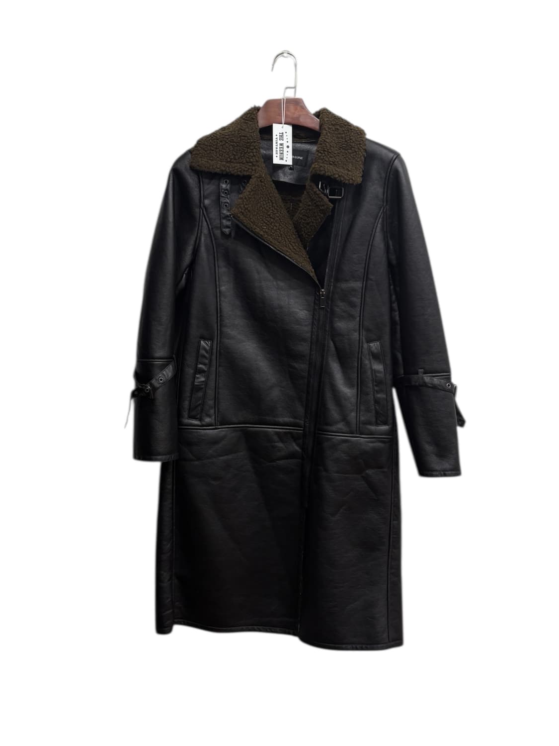 Vintage 페이크 레더 롱코트 상품이미지1