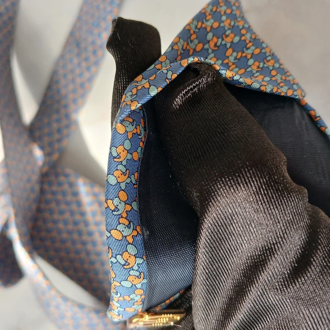 DAKS 닥스 실크 블루 코끼리 패턴 넥타이 8.2cm B등급 E843 상품이미지10