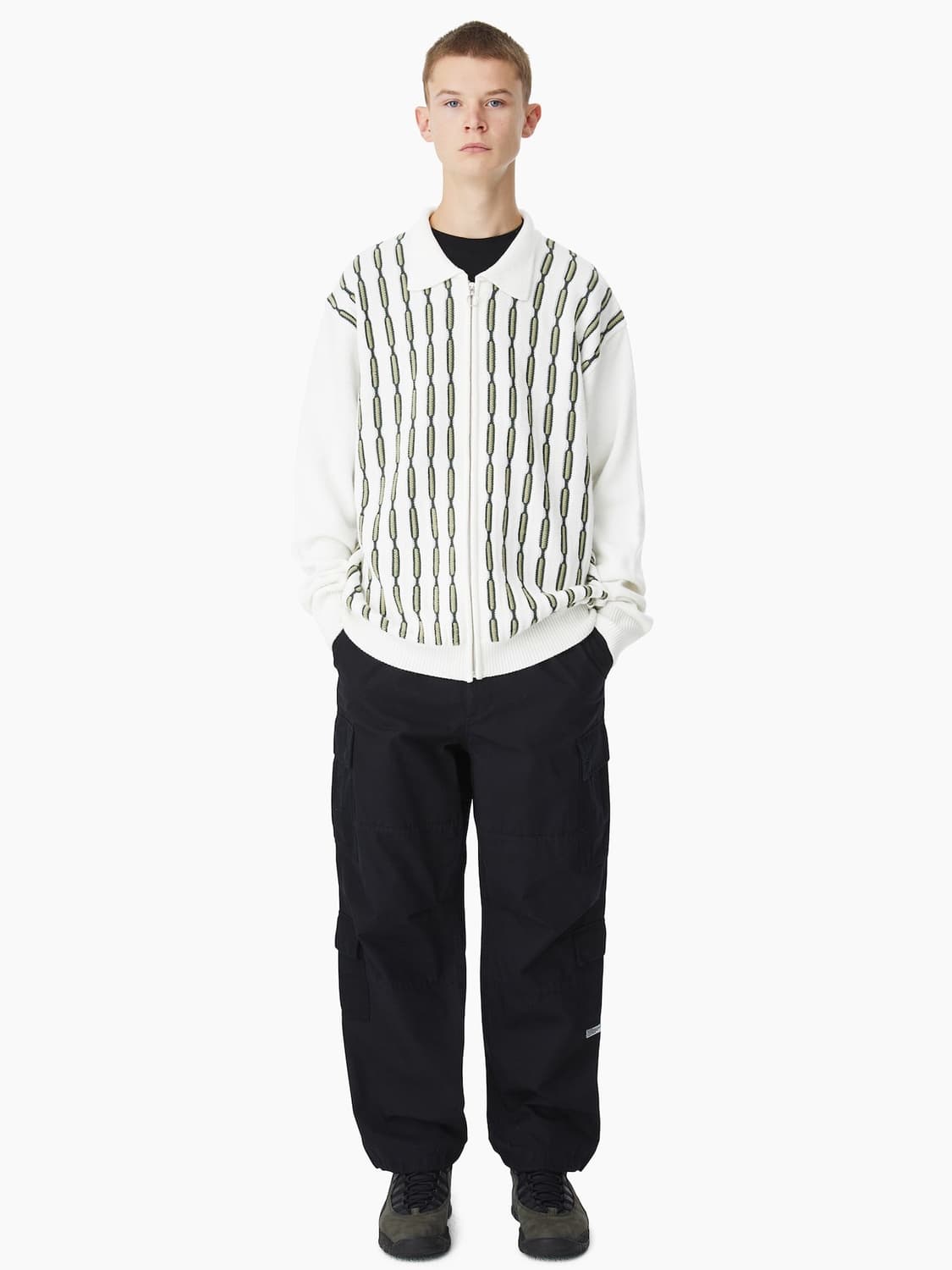 디스이즈네버댓 체인 폴로 집업 오프화이트 S 상품이미지2