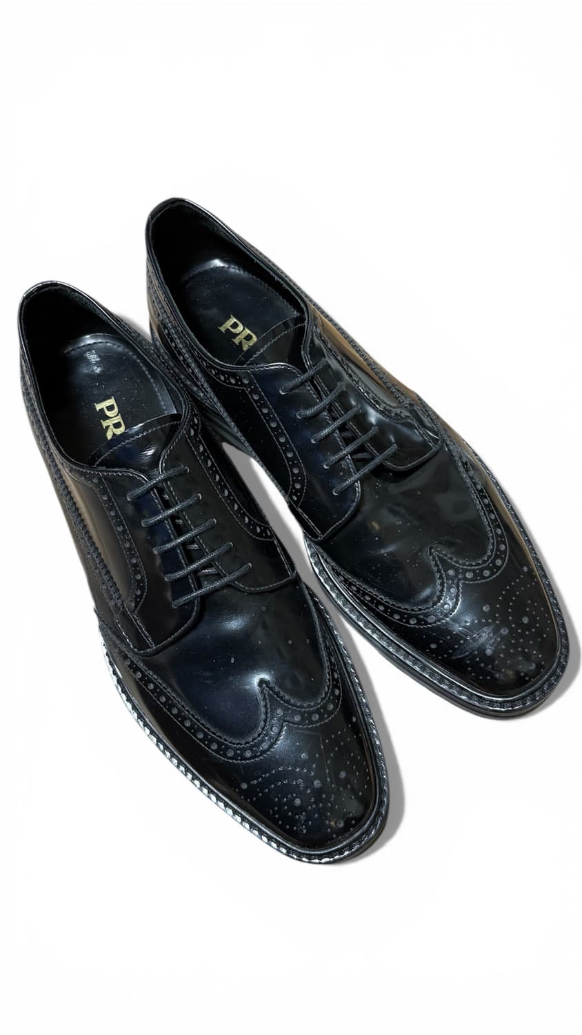 프라다 남성 윙팁 구두 블랙 상품이미지1