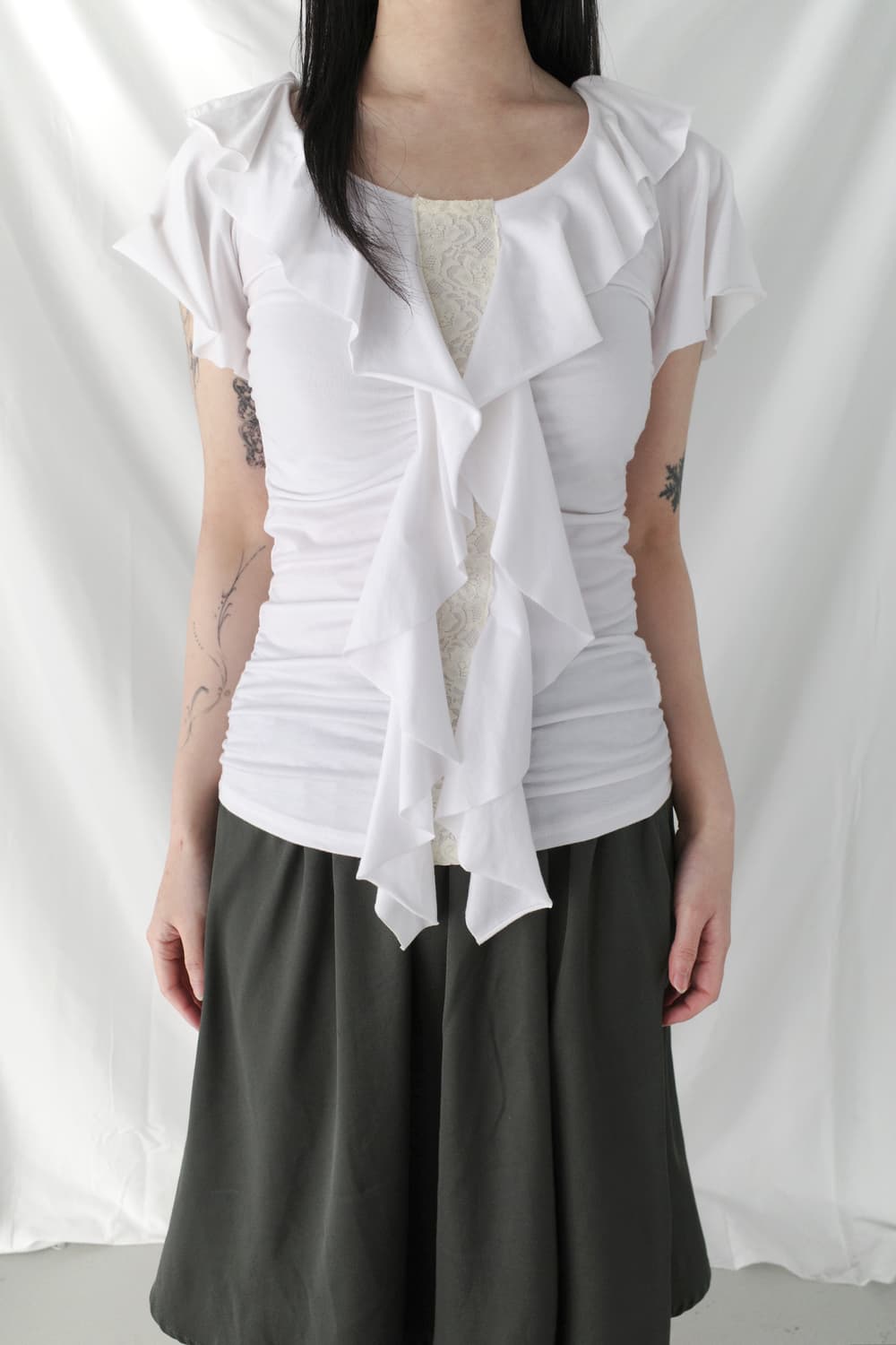 lace frill half T 상품이미지7