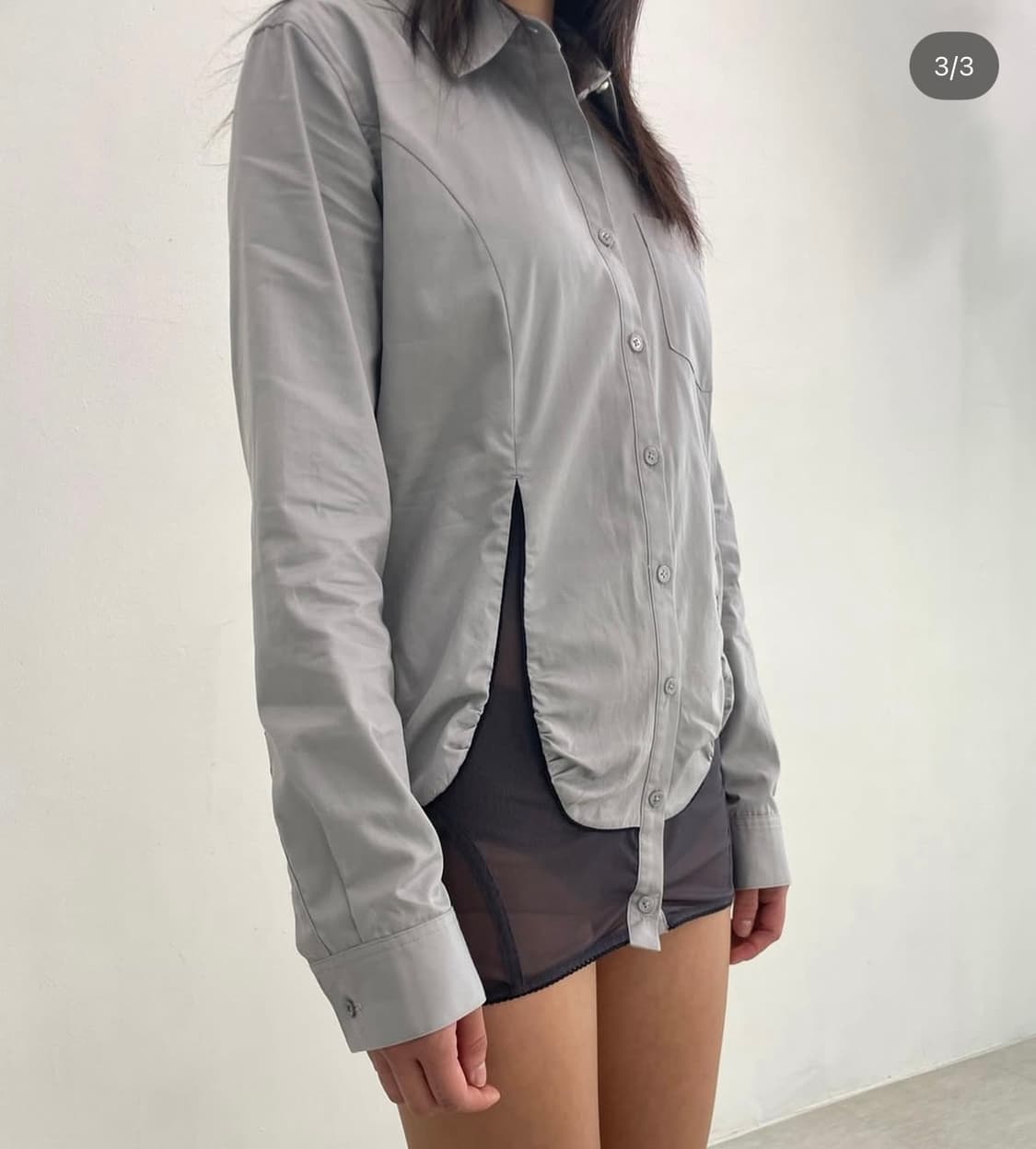 울리카 상투스 매쉬 판넬 셔츠 상품이미지2