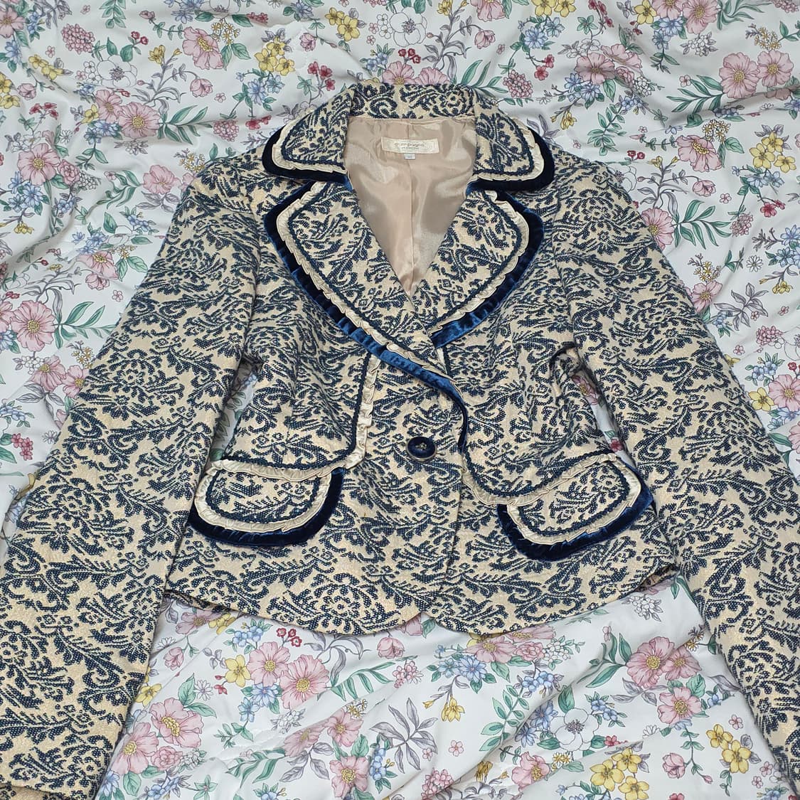 꼼빠니아 빈티지 레트로 복고풍 벨벳글리터 마이자켓 상품이미지5