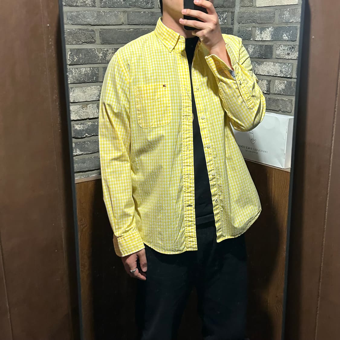 M) 타미힐피거 클래식핏 옐로우 깅엄 체크 셔츠 상품이미지8
