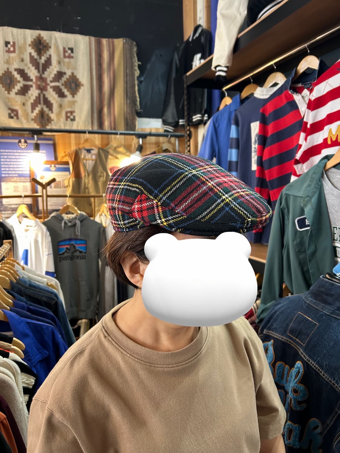 타탄 체크 울 베레모 England 상품이미지8