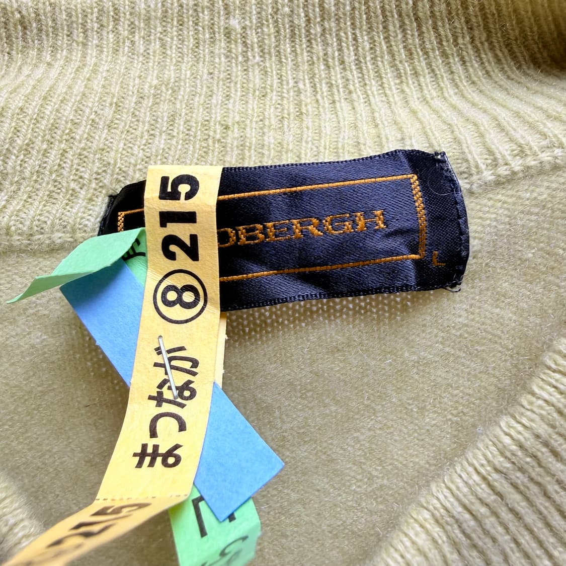 [캐시미어 100%] 🍋‍🟩라임색 하프넥 니트 L 상품이미지5