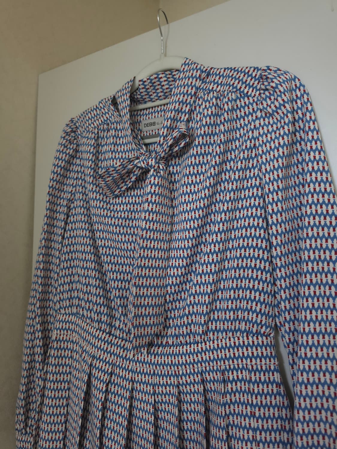 앤디앤뎁 블루 패턴 리본 플리츠 원피스 상품이미지2