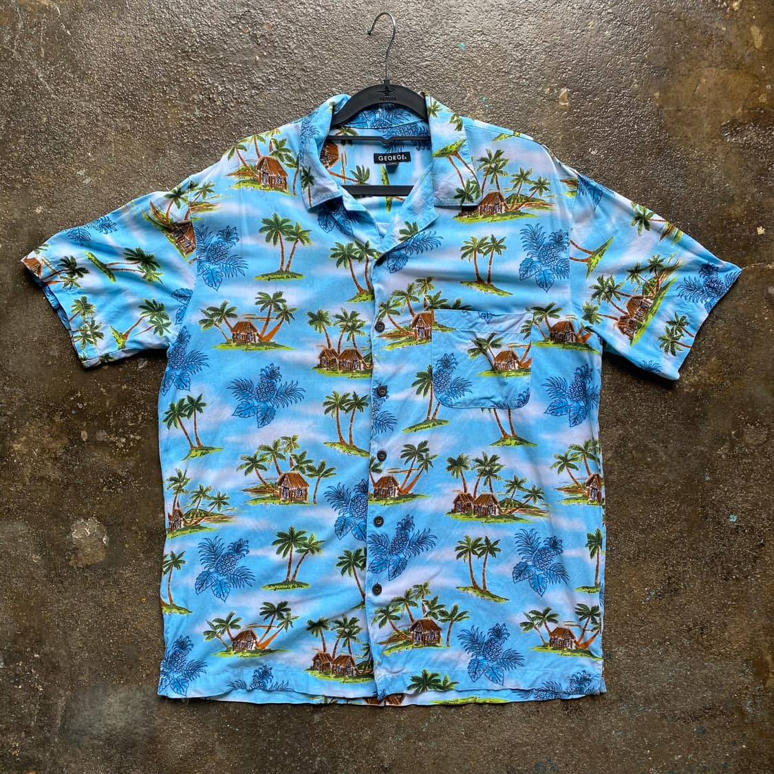 빈티지 야자수 하와이안 반팔 셔츠 상품이미지1