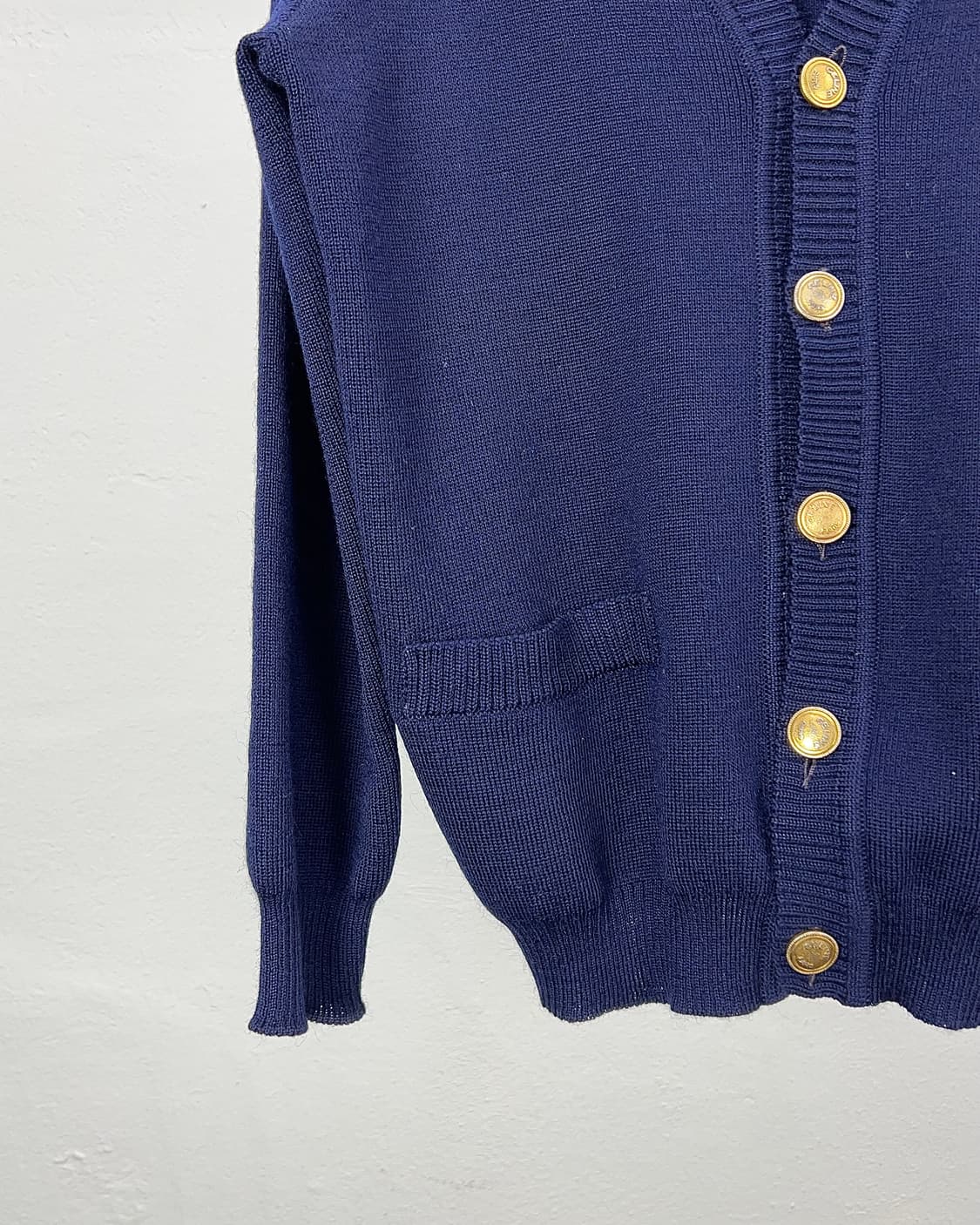 셀린느 네이비 트리옹페 와펜 패치드 니트 가디건 상품이미지4