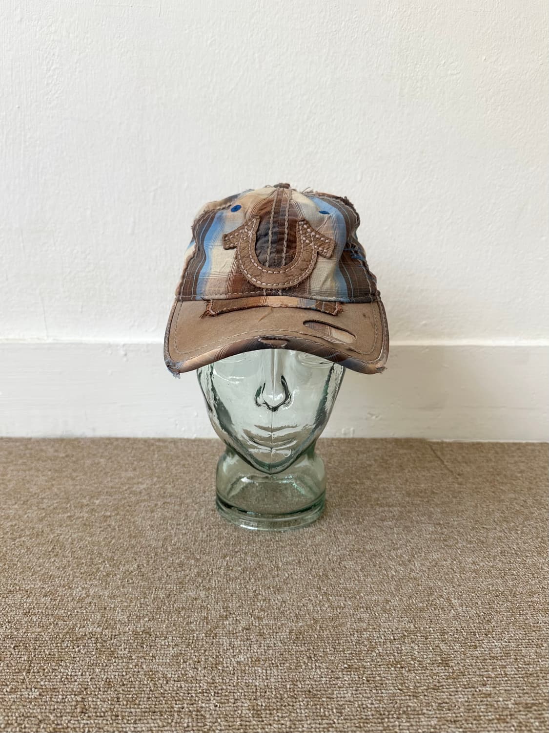 트루릴리전 2000s 디스트로이드 체크 볼캡 상품이미지2