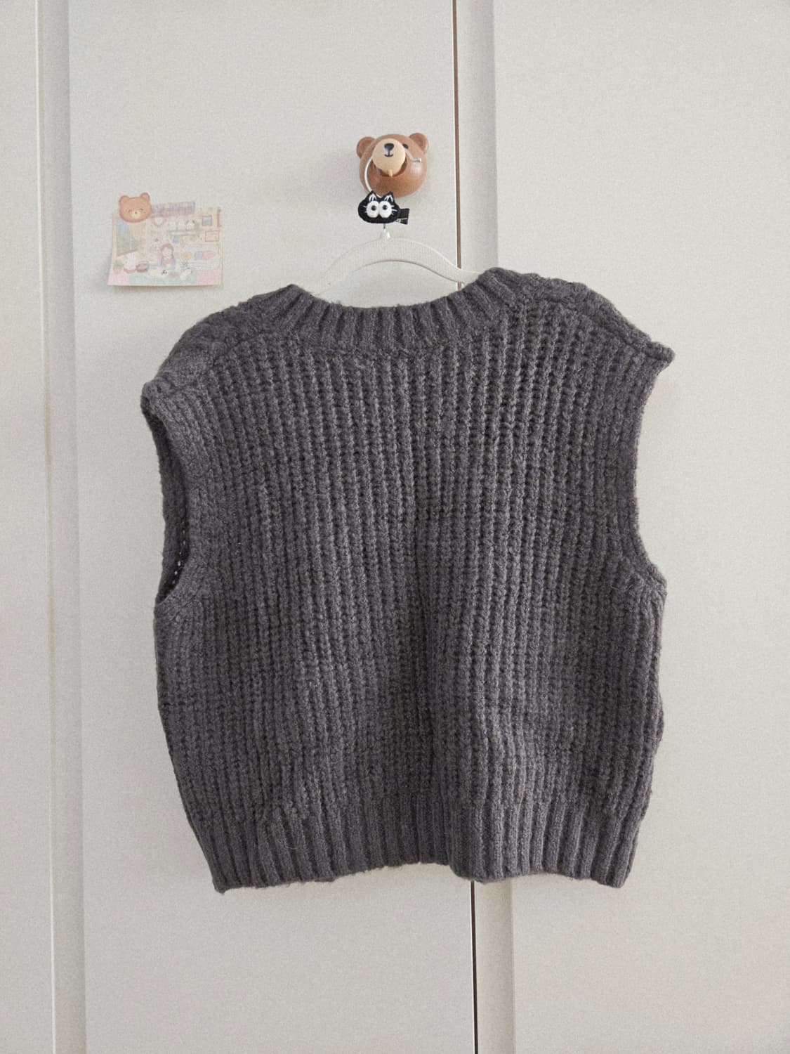 차콜 니트 조끼 베스트 상품이미지2