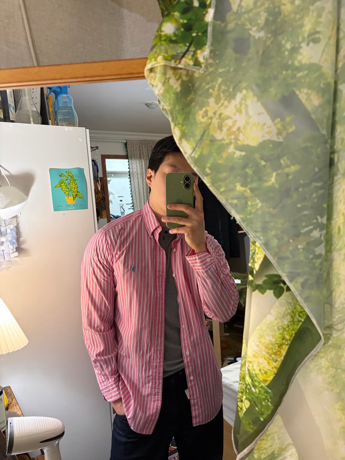 100-105) 폴로 랄프로렌 스트라이프 셔츠 핑크 상품이미지2