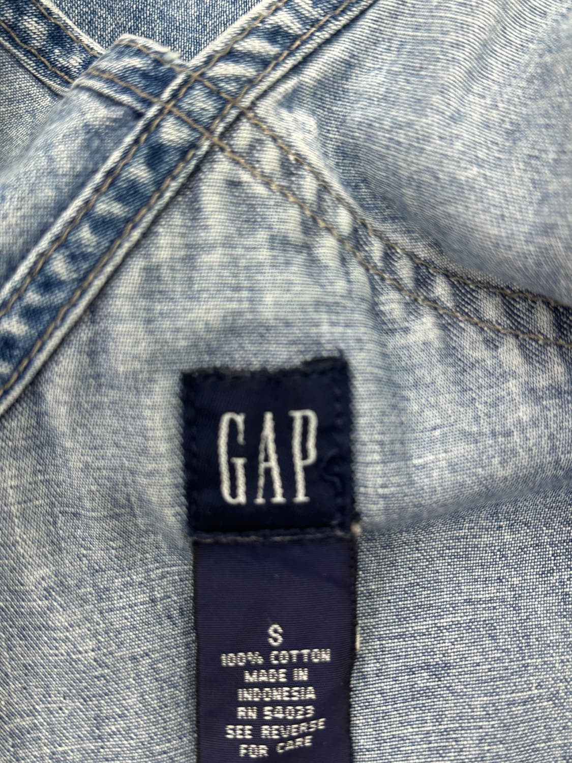 재팬 Gap 데님 빈티지 워싱 멜빵 팬츠  일자핏 핀터 바디슈트 상품이미지4