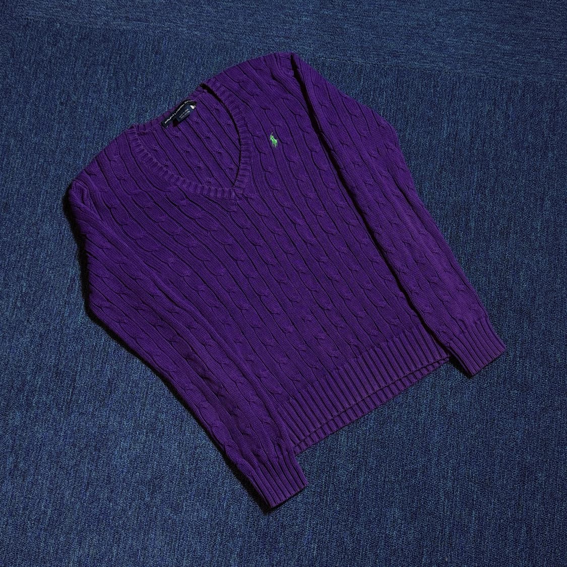 폴로 랄프로렌 퍼플 브이넥 니트 상품이미지1
