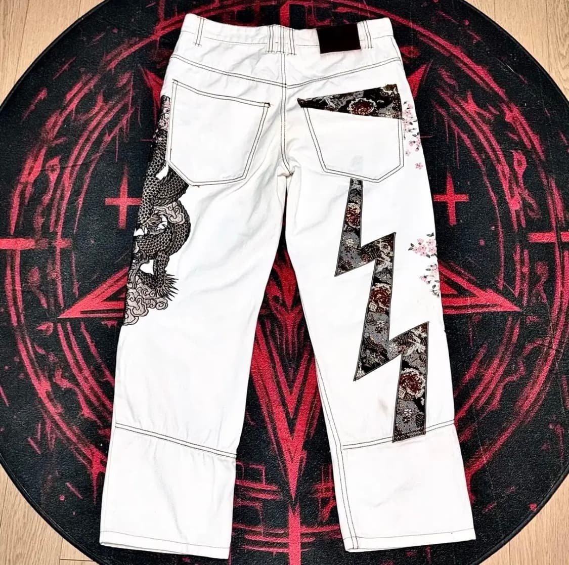 VINTAGE 사쿠라 용 자수 팬츠 바지 상품이미지6