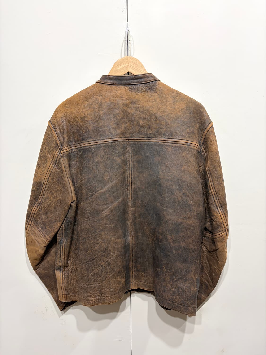 DKNY 빈티지 워시드 레더 자켓 상품이미지4