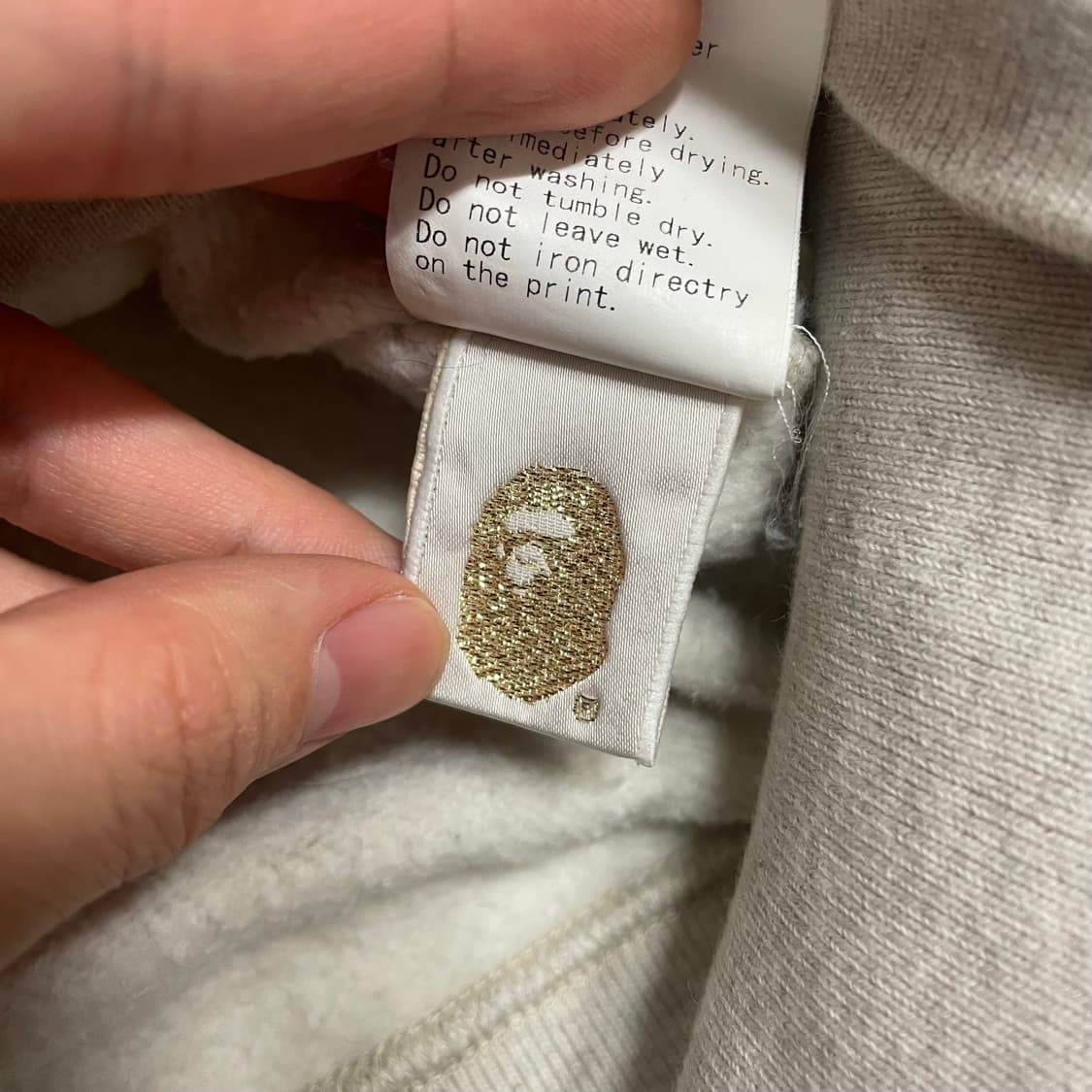 M) 베이프 베이비마일로 백 로고 프린팅 후드 집업 상품이미지6