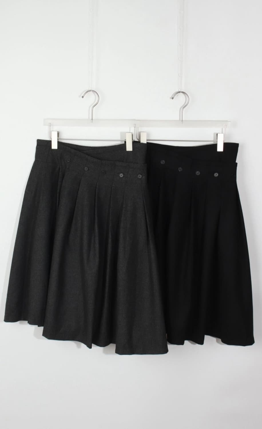 뉴뉴 텍스처서울 언발란스 울 플리츠 스커트 상품이미지2