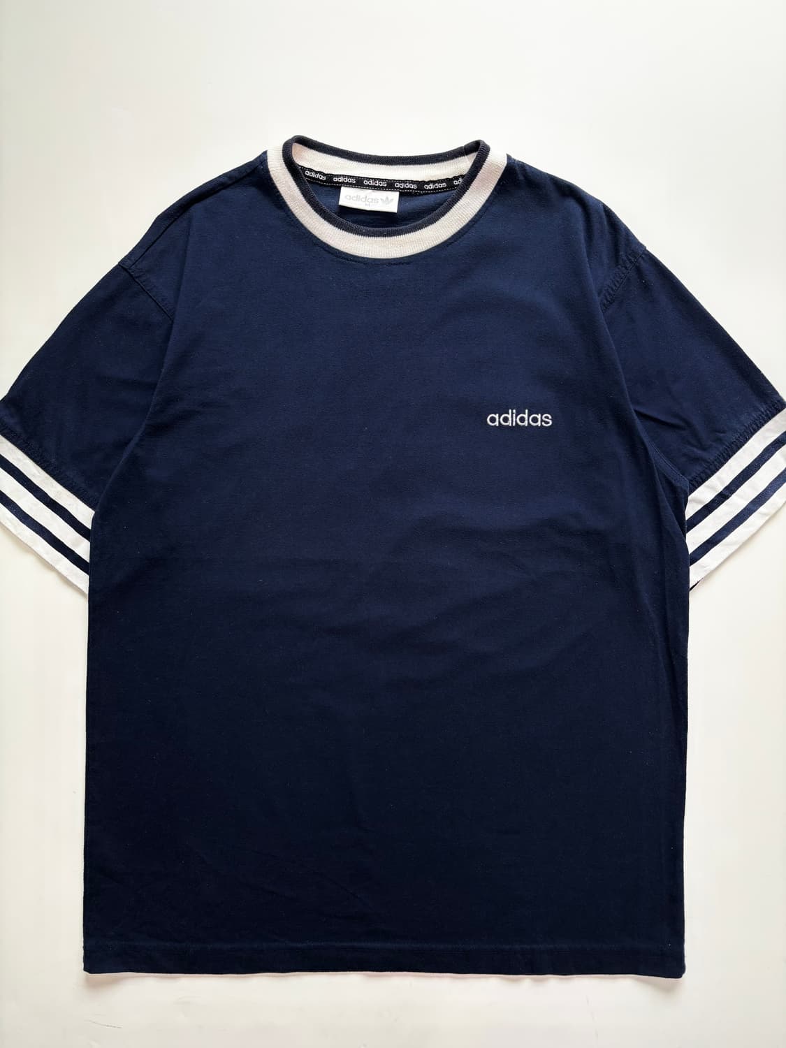 Adidas 올드아디다스 네이비 3-스트라이프 티셔츠  상품이미지4
