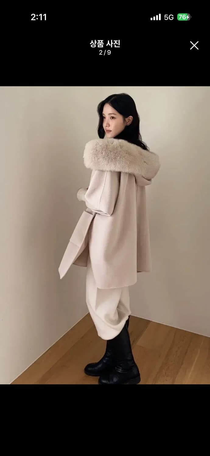 어라운드율 사가폭스 케이프 코트 크림 상품이미지3