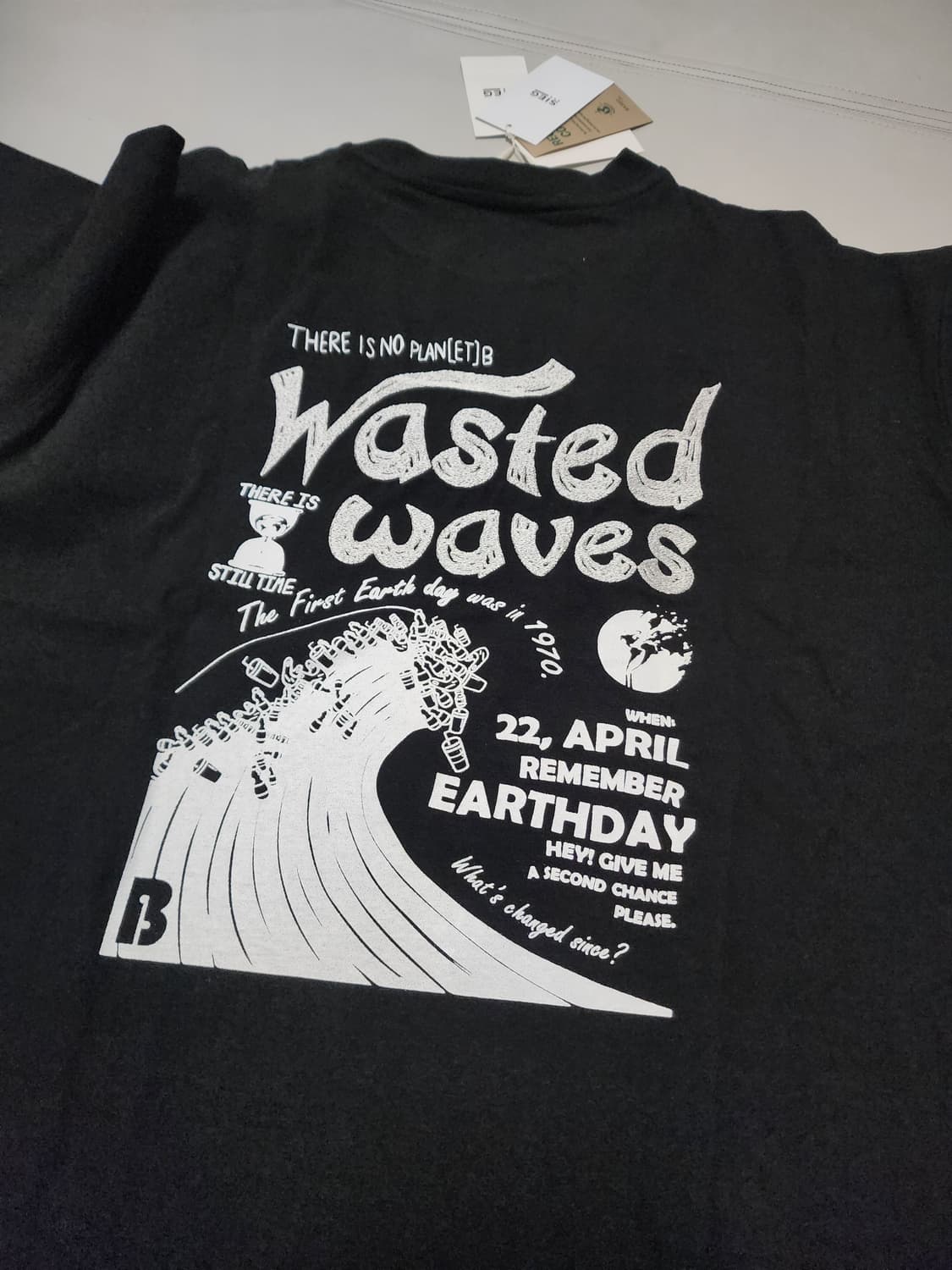 지이크블랙웨이스티드웨이브프린팅반팔티셔츠100 상품이미지5