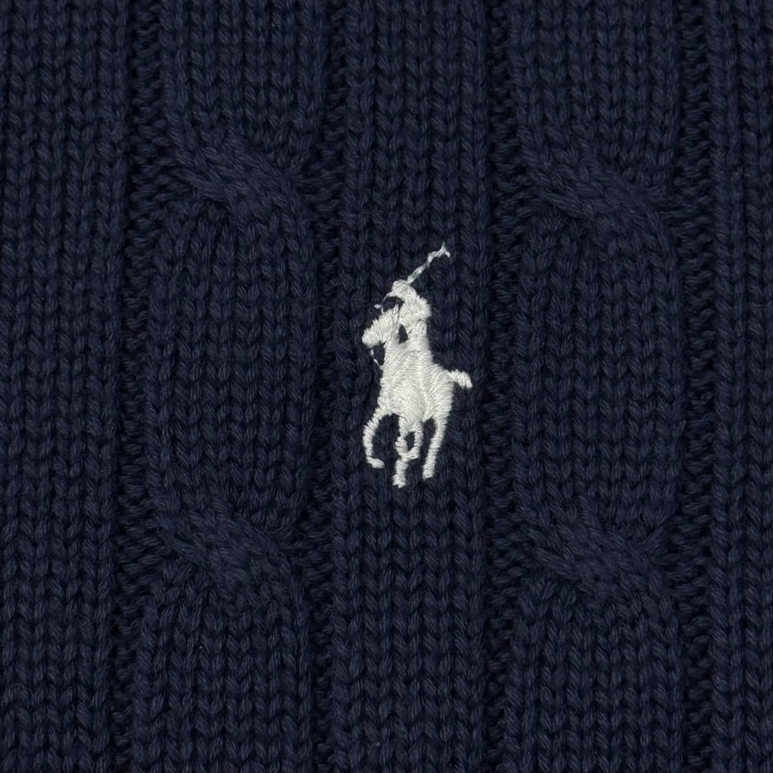 (M) 폴로 랄프로렌 여성 케이블 반팔 니트 네이비 상품이미지3