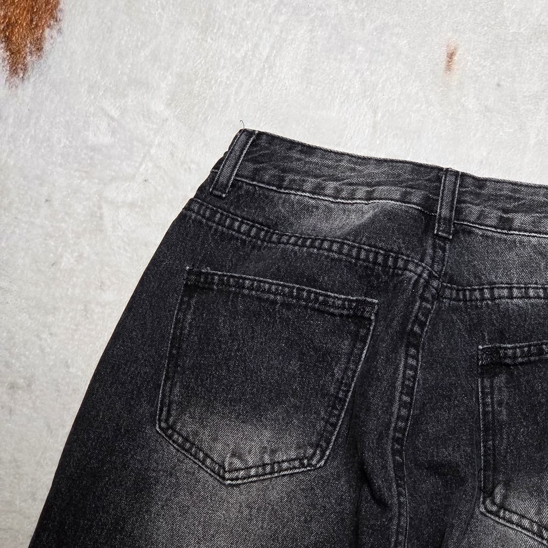 빈티지 워싱 흑청 와이드 팬츠 상품이미지5