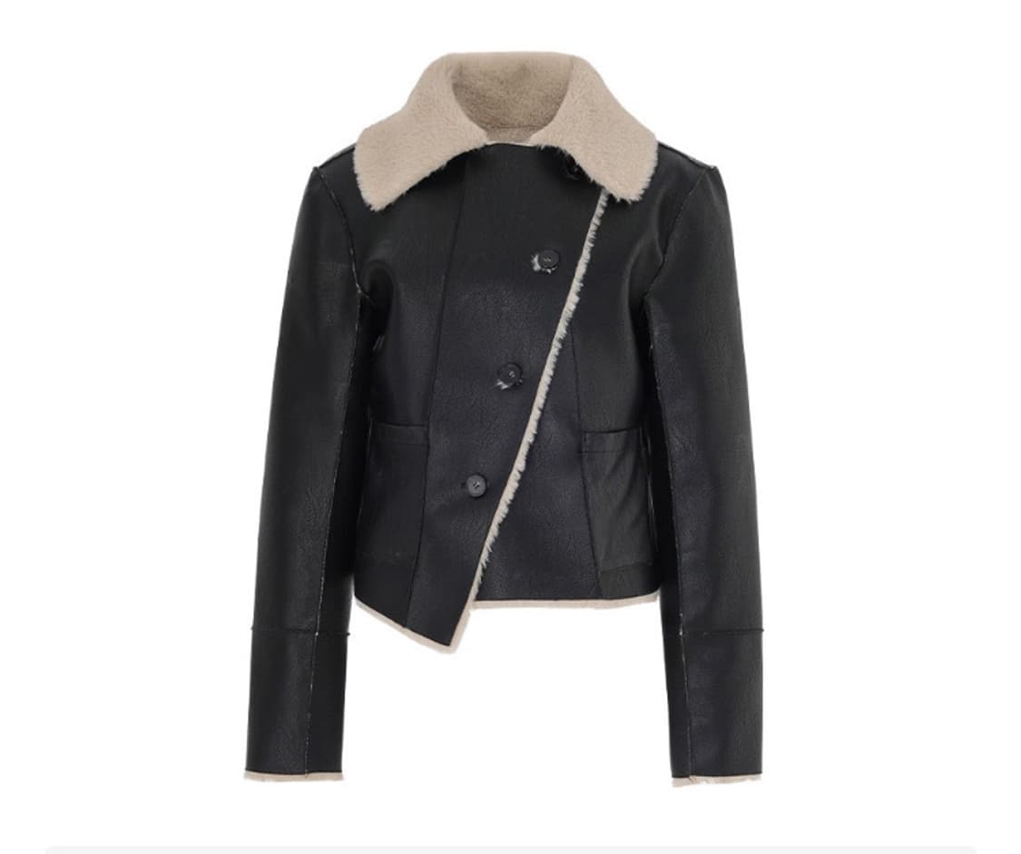 낫유어로즈 (품절) 리버시블 시어링 무스탕 블랙 상품이미지1