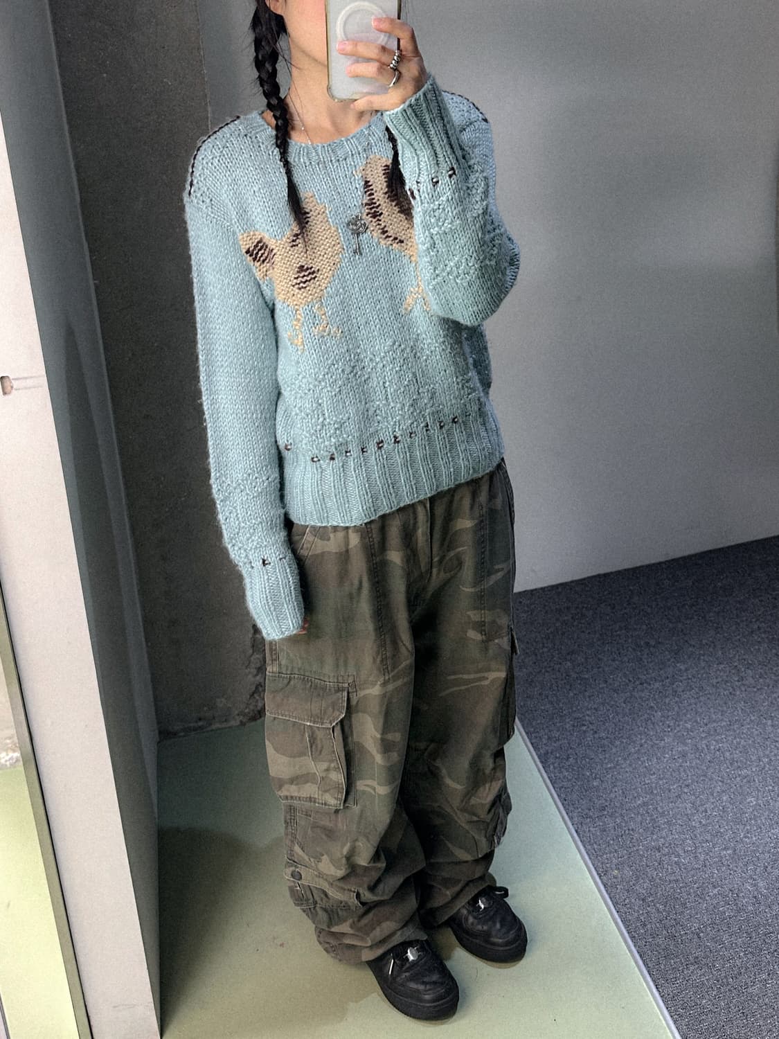 washed camo wide cargo pants 상품이미지2