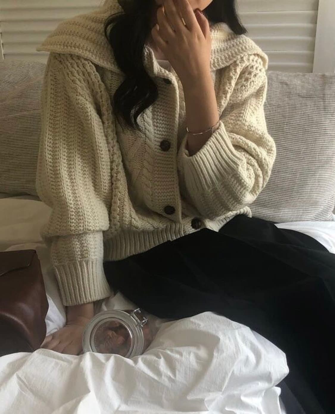 스튜디오테이블 헤비울 카라 니트 가디건 상품이미지7