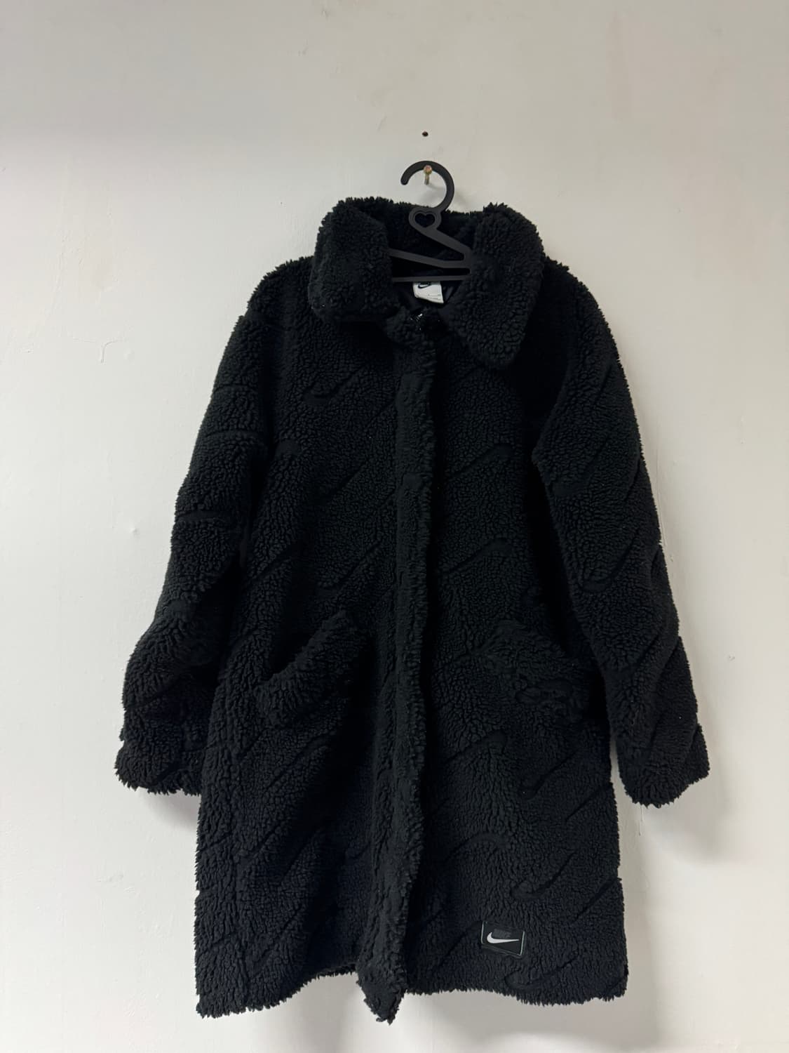 여성 나이키 21년도 쉐르파 후리스 롱 자켓 블랙 상품이미지6