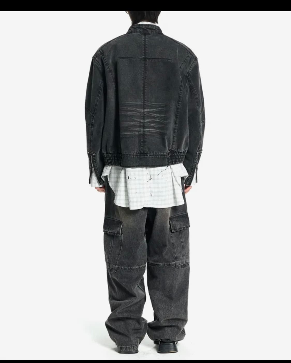 본바트 Denim Zip Biker Jacket L 상품이미지3