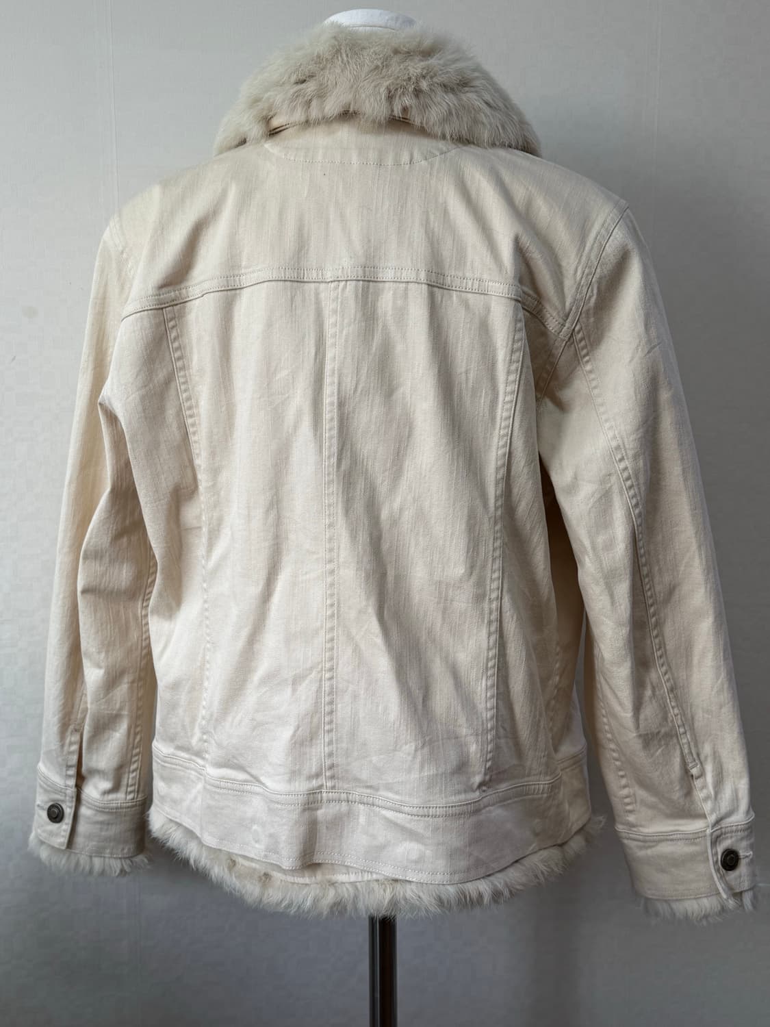 퍼 탈부착 화이트 코튼 자켓 상품이미지3